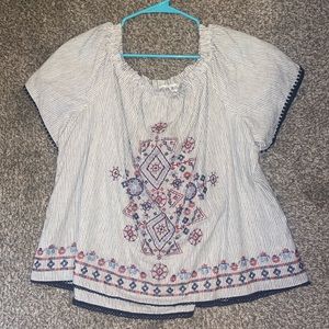 XXL Knox Rose Red/Blue/White Blouse